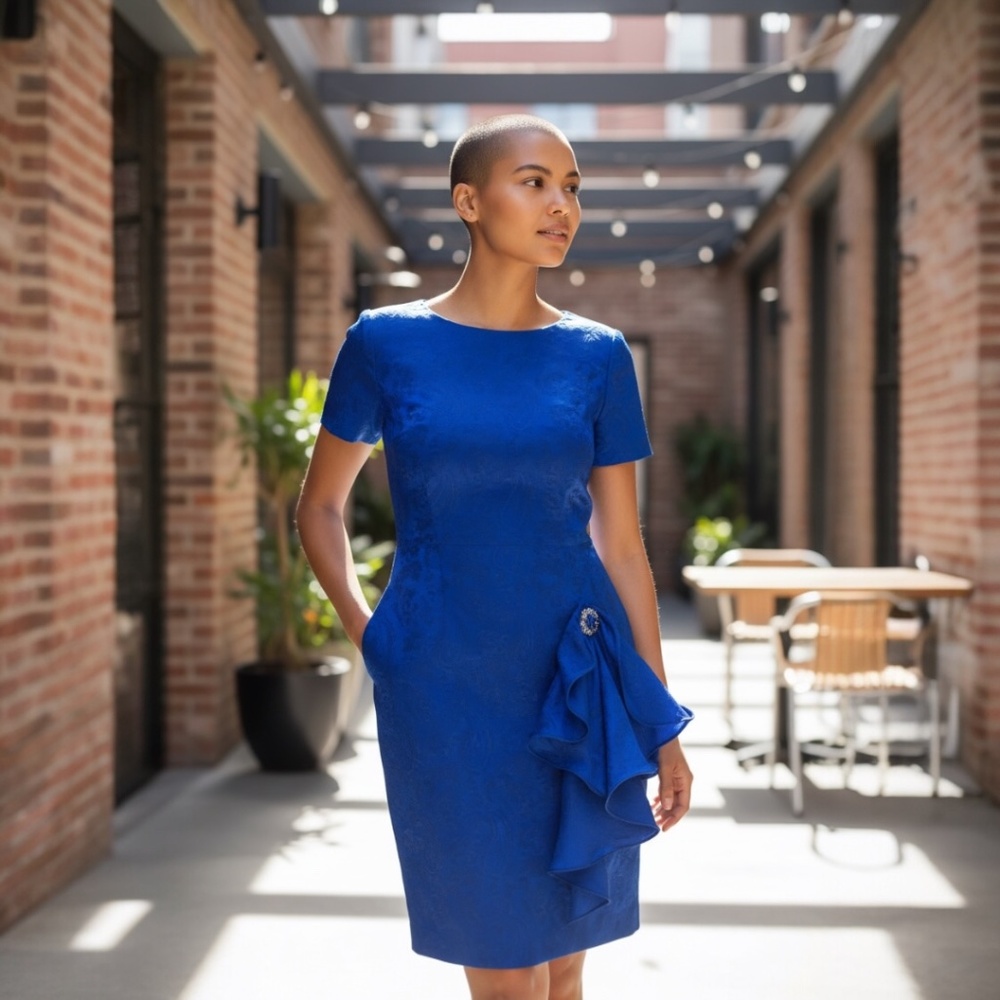 Morton Myles for The Warrens blue dress, size 6